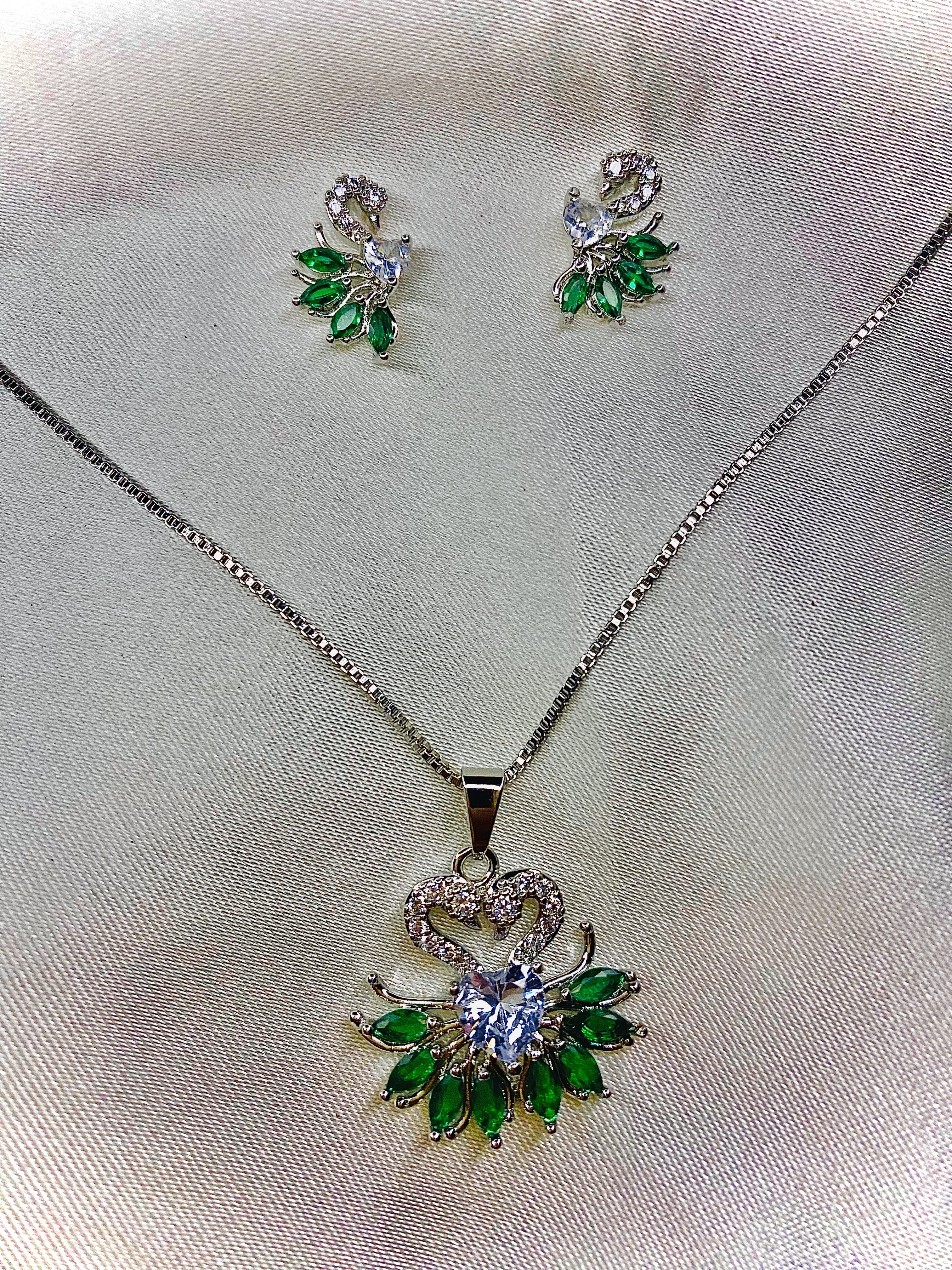 Crystal Swan Pendant Set — product photo 1 of 3